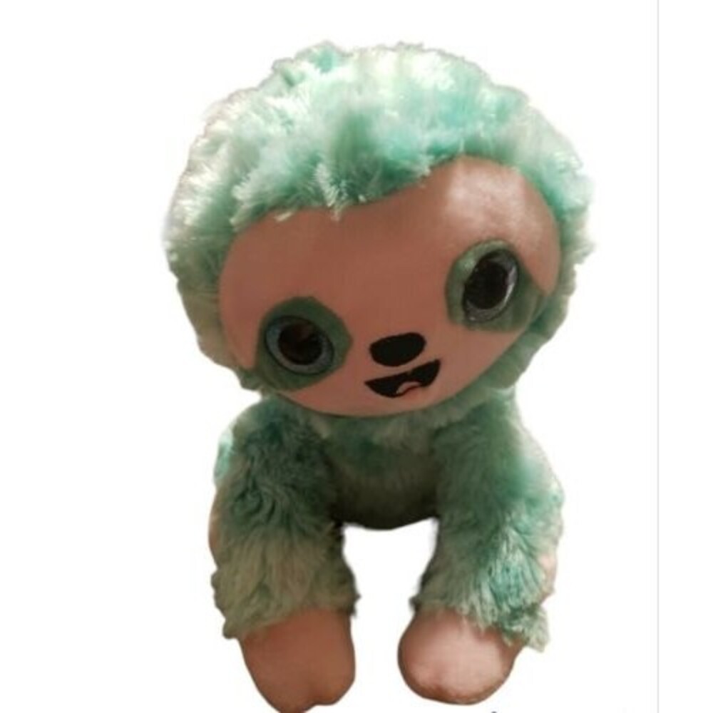 Spark Create Imagine Green Pink Sloth Plush Stuffed Animal Swirl Fur Toy